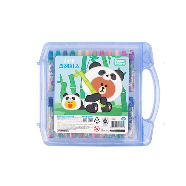 라인프렌즈 정글브라운 24색 크레파스, 블루, 1개 6,300원