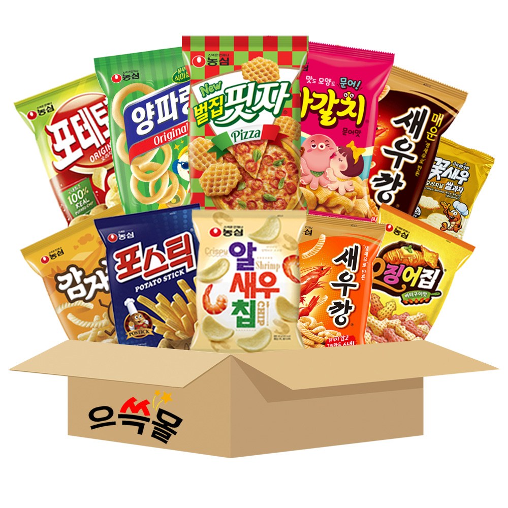 농심 봉지과자 선물세트 10종+꽃새우, 1세트, 6호 18,500원