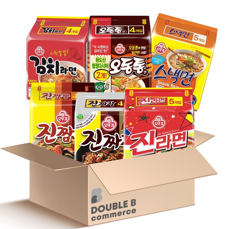 오뚜기 멀티라면 (진라면 매운맛+진짬뽕+진짜장+오동통면+스낵면+김치라면) 각멀티1봉씩 31,700원