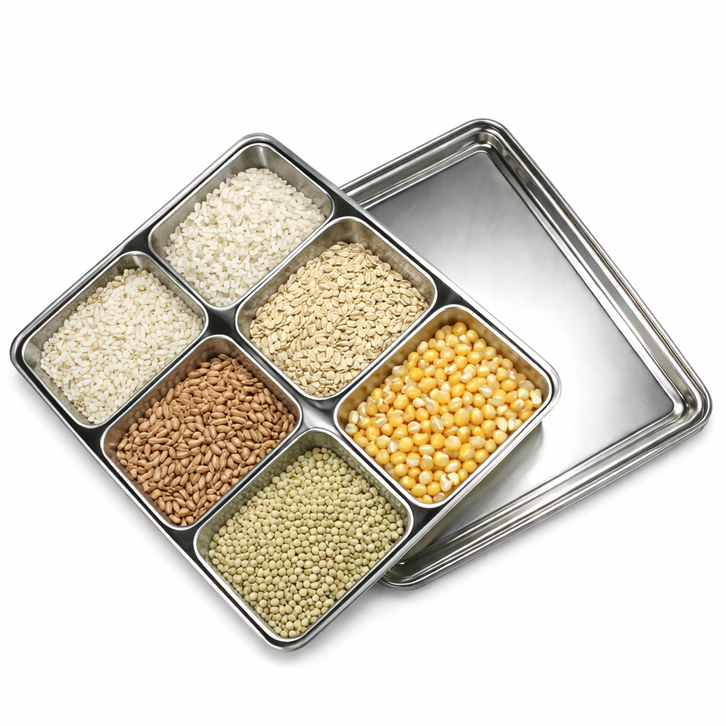 마더쿡 스테인리스 나눔 밧드 세트 뚜껑포함 스텐 바트 반찬통 냉장고 정리 용기, 1개, 340×298 뚜껑1+내부용기6 29,800원