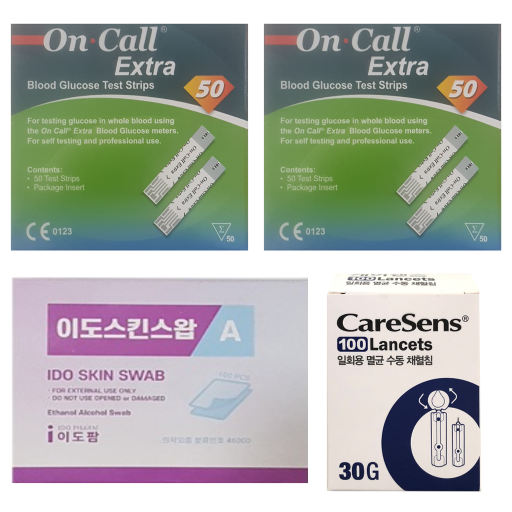 YL 온콜 혈당시험지 100매+침100개 또는솜100매 On Call Extra 혈당 측정 시험지 혈당지 당뇨 온콜엑스트라 32,500원