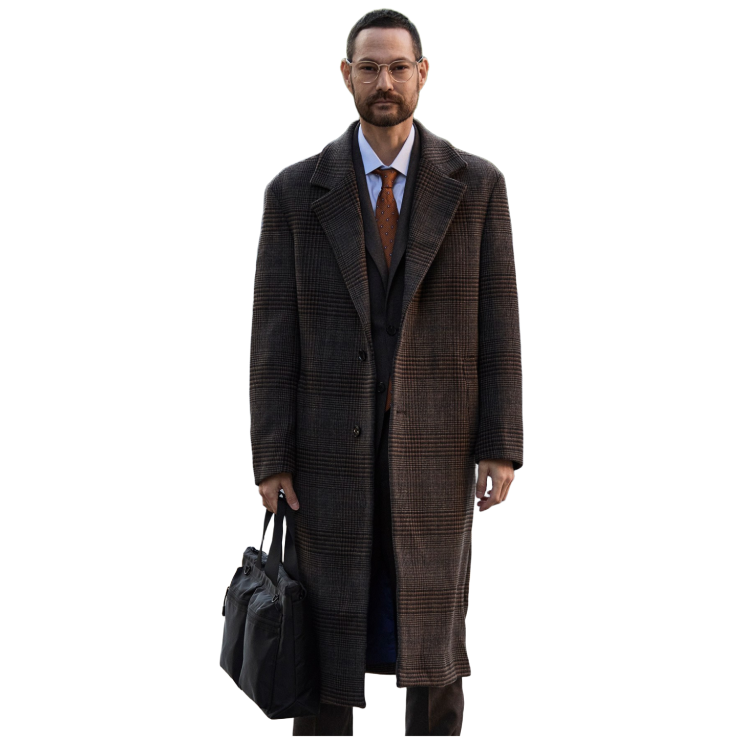 [STCO] 남성 빅체크 오버핏 WOOL 38% 롱코트 브라운 139,000원