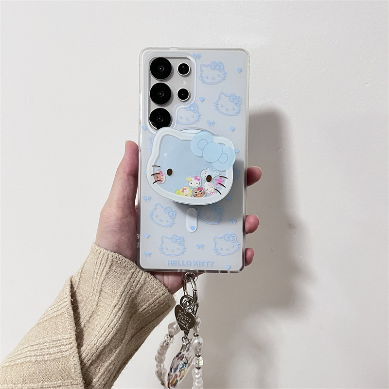 티류으스 캐릭터 베이비핑크블루 가득 키티 맥세이프 그립톡 S25 케이스 거치대+ 핸드폰 줄 호환 케이스 18,900원