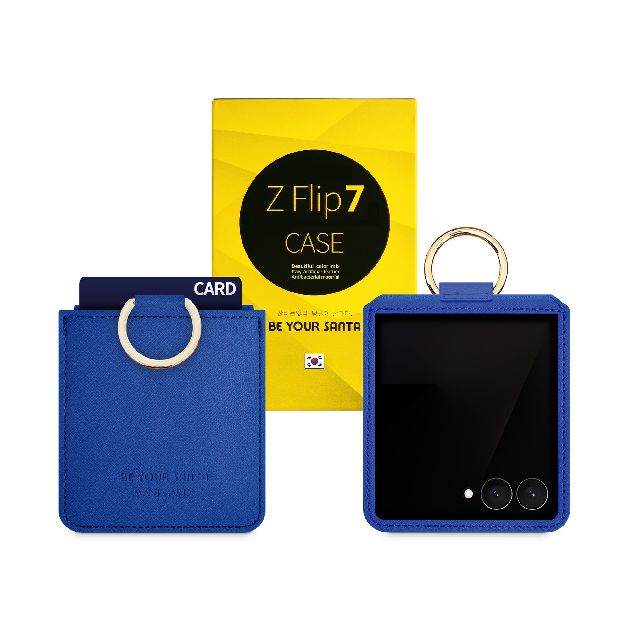 비유어산타 갤럭시 Z플립7 케이스 링 지갑 국산 인조가죽 힌지보호 아방가르드 2종 (카드포켓 1개, 카드포켓 3개) 32,300원