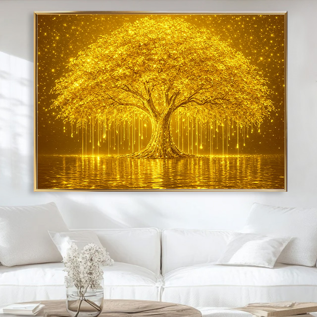 황금 돈나무 돈 들어오는 그림 집들이 개업 선물 거실 인테리어 액자 금전수 [환상의 돈나무A], 무광실버 249,000원