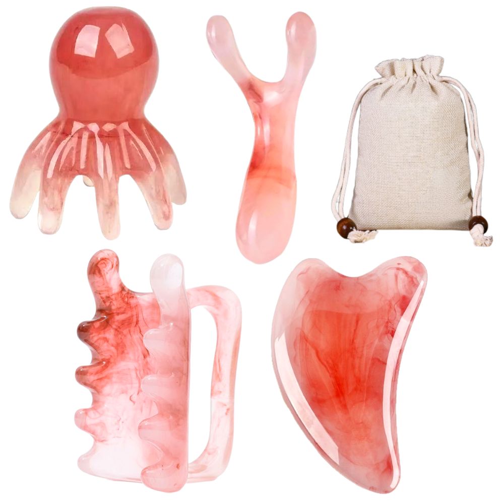 [4종 풀세트] 루미앤드 전신괄사 문어괄사 페이스 경락 얼굴 다리 승모근 마사지 바디, 핑크, 1개 13,890원