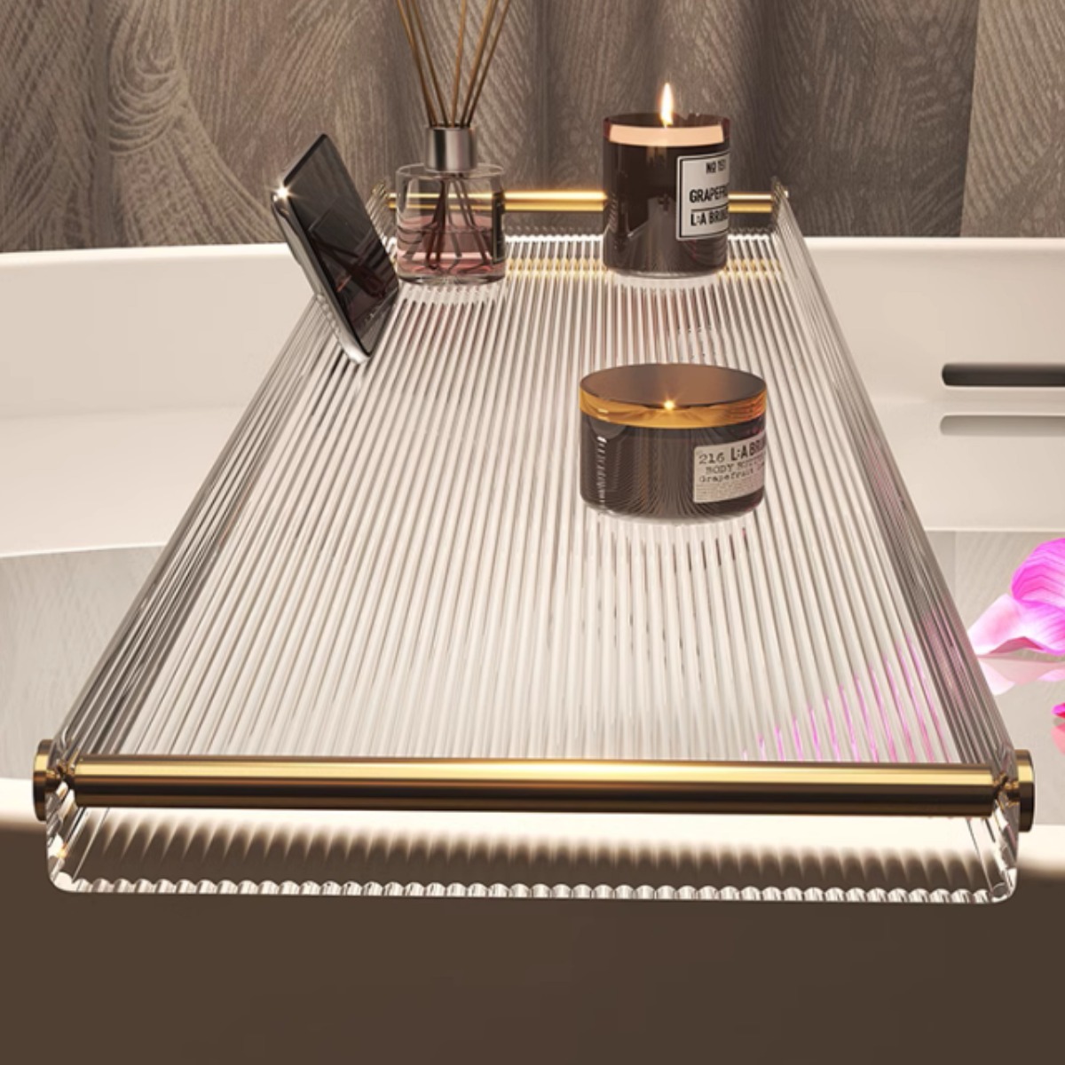 고급 욕조 트레이 거치대 덮개 반신욕 테이블 아크릴 욕실 인테리어 핸드폰 거치대 포함 38,900원