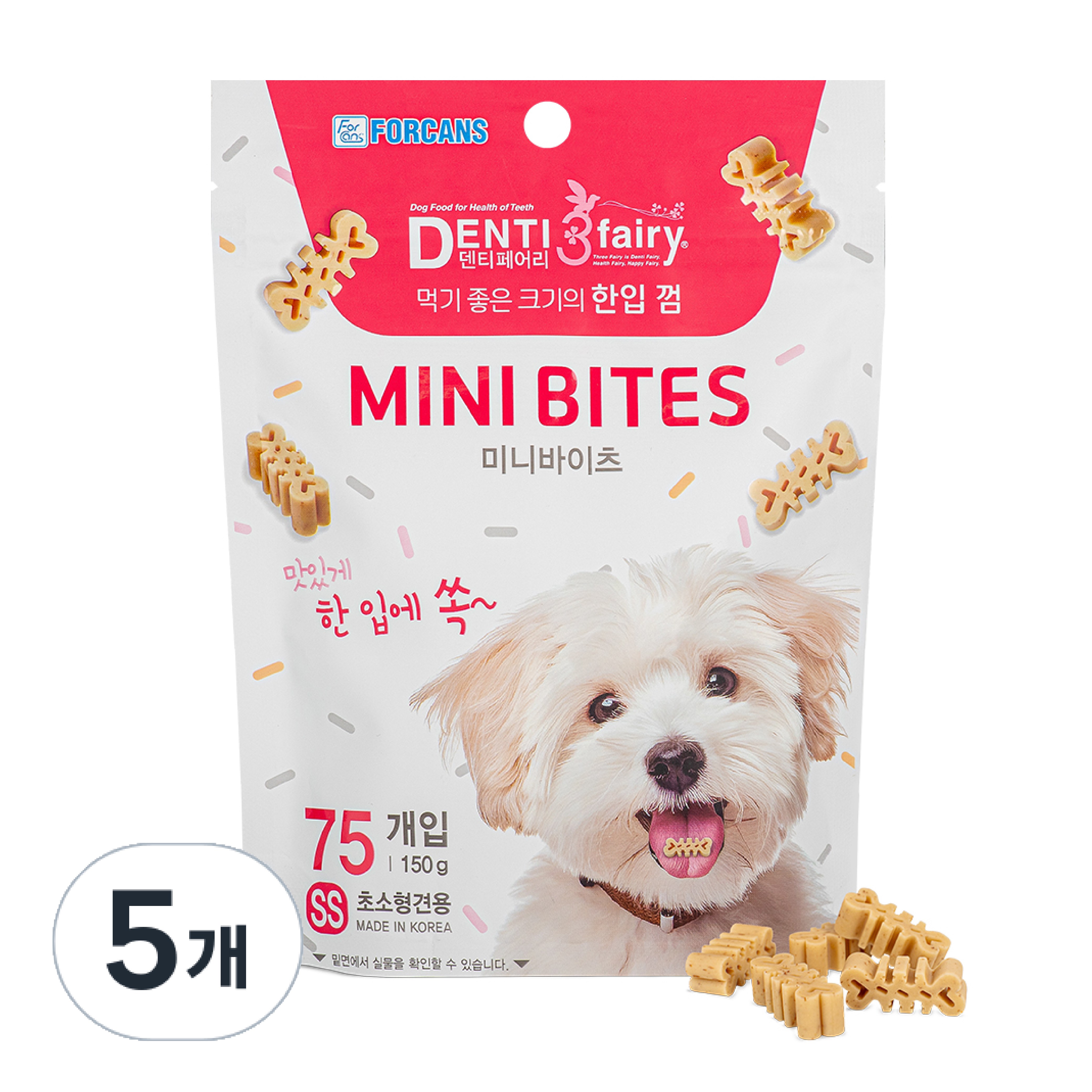포켄스덴티페어리 강아지 미니바이츠 SS 한입덴탈껌 초소형견용 75p 34,000원