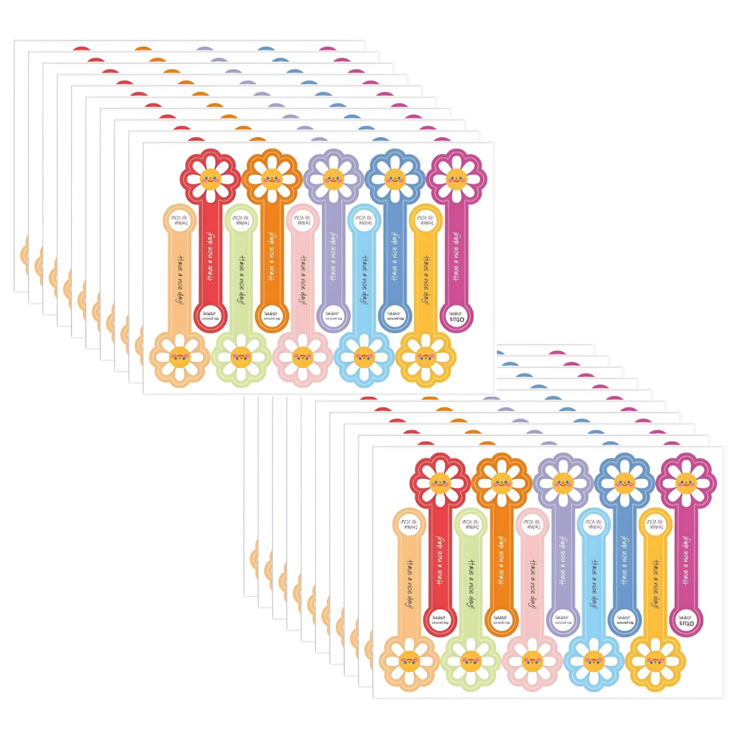 200개입 꽃잎 플라워 모서리 땡큐 스티커 6,800원