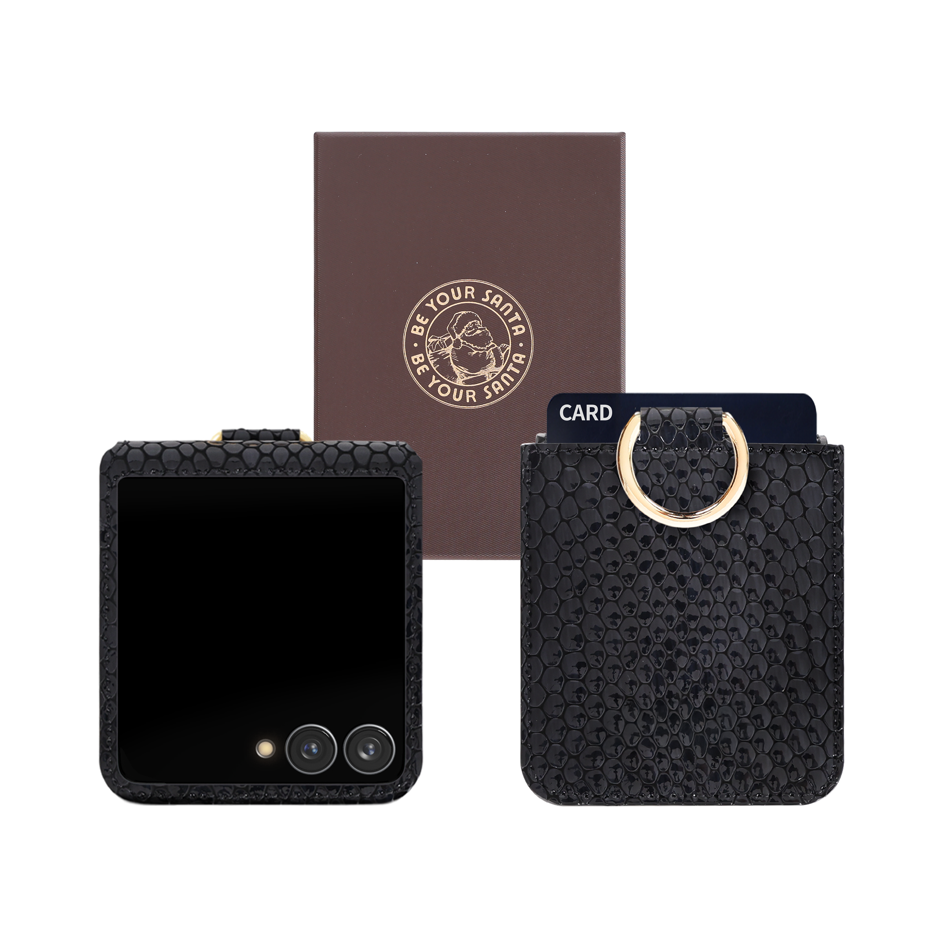 비유어산타 천연가죽 핑거그립 카드수납형 Z플립7케이스 블랙맘바 97,000원