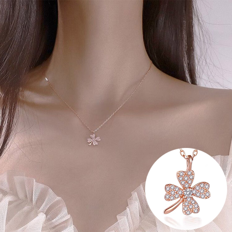 Ramlove 18K 도금 크로바 펜던트 목걸이 여자 심플 ins 럭키 풀 체인 CJR-SS9010 39,800원