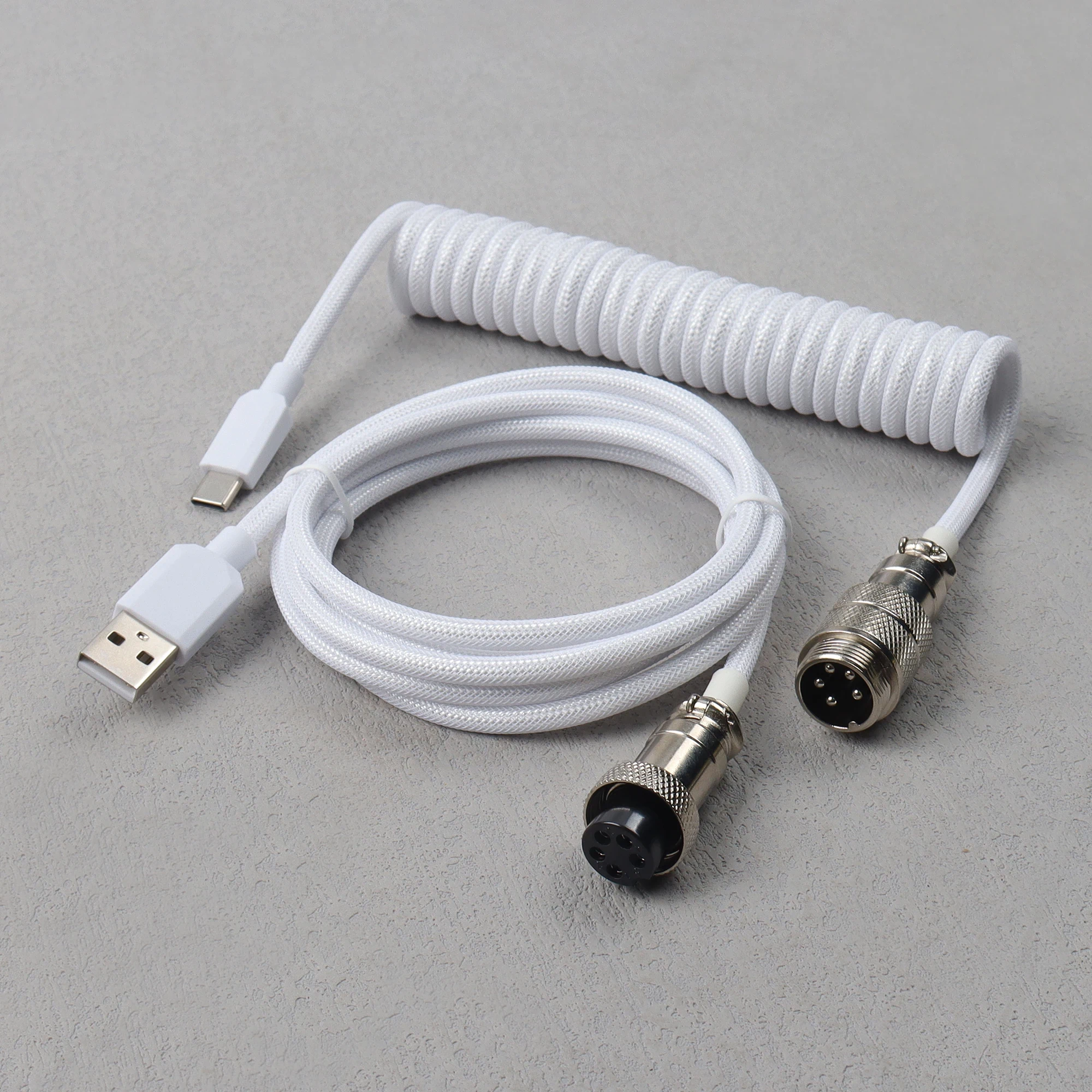 【LANO】기계식 키보드 에비에이터 케이블 GX16 항공 커넥터가 있는 USB to Type C 코일 브레이디드 신제품 21,400원