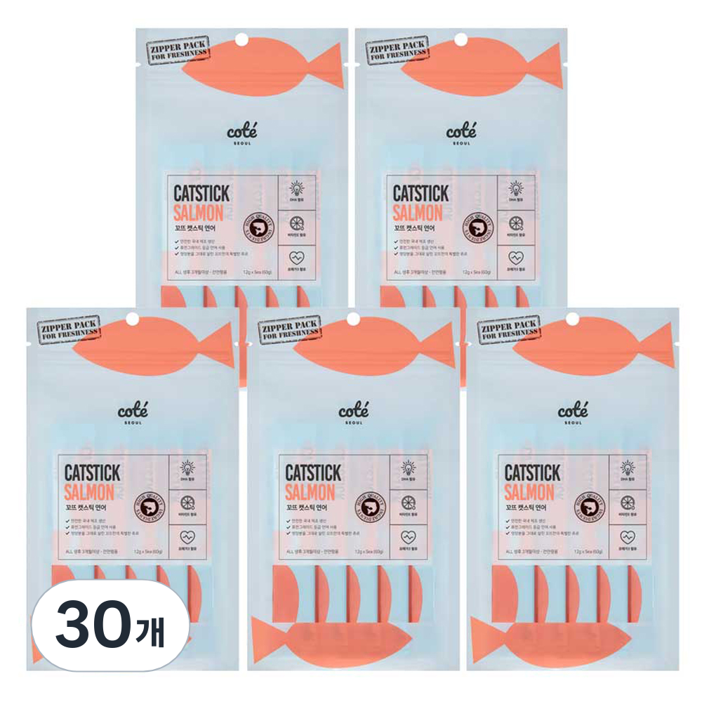 꼬뜨 캣스틱 고양이 간식, 연어, 60g, 30개 95,400원
