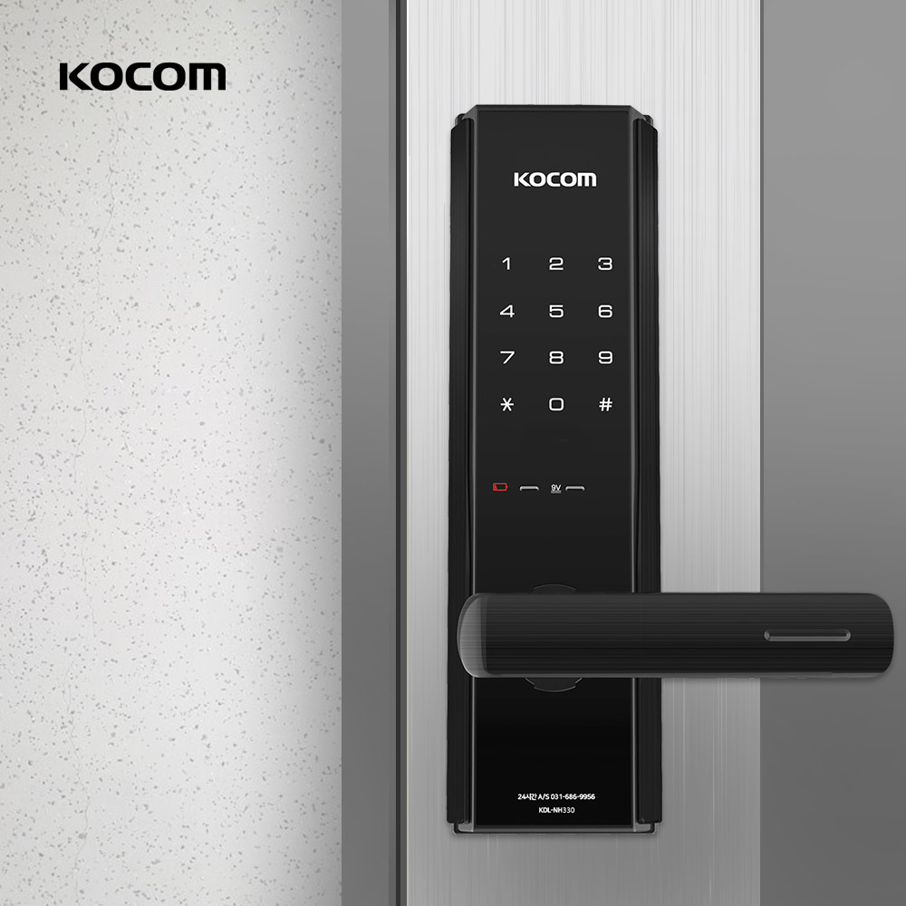 코콤 디지털 무타공 도어락 손잡이 이중잠금 도어락 아파트 번호키 교체 설치 NH330 58,000원