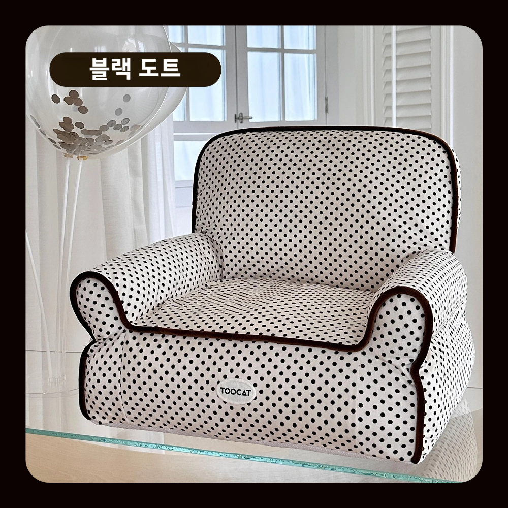 데일리테일 펫소파 강아지방석 고양이 쿠션 소파베드 쿠션침대 사계절 논슬립 분리세탁, 1개, 블랙 도트 50,400원