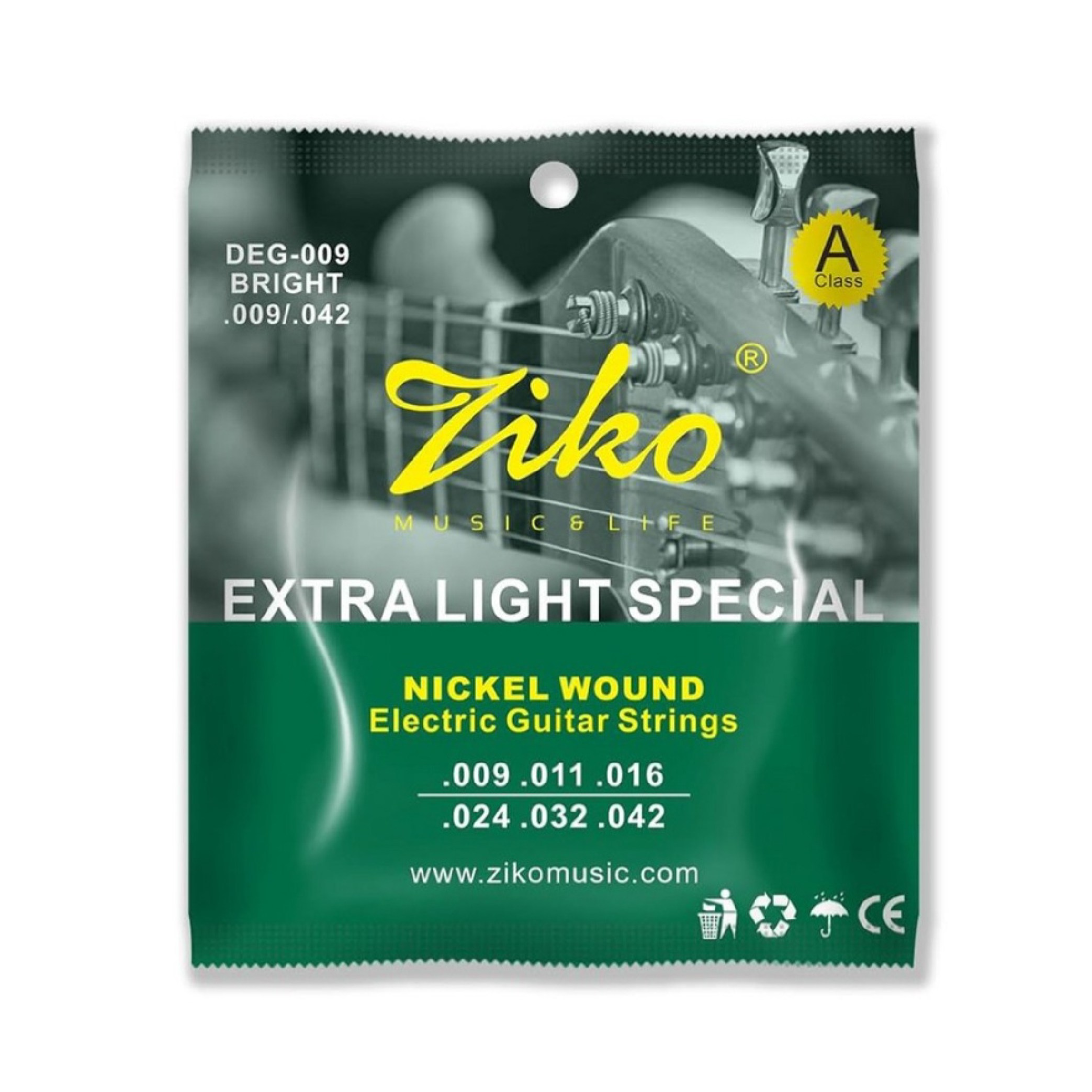 ZIKO 일렉 기타 줄 세트 스트링 니켈 도금 코팅 009-042, 1박스, 실버, 2세트 10,000원