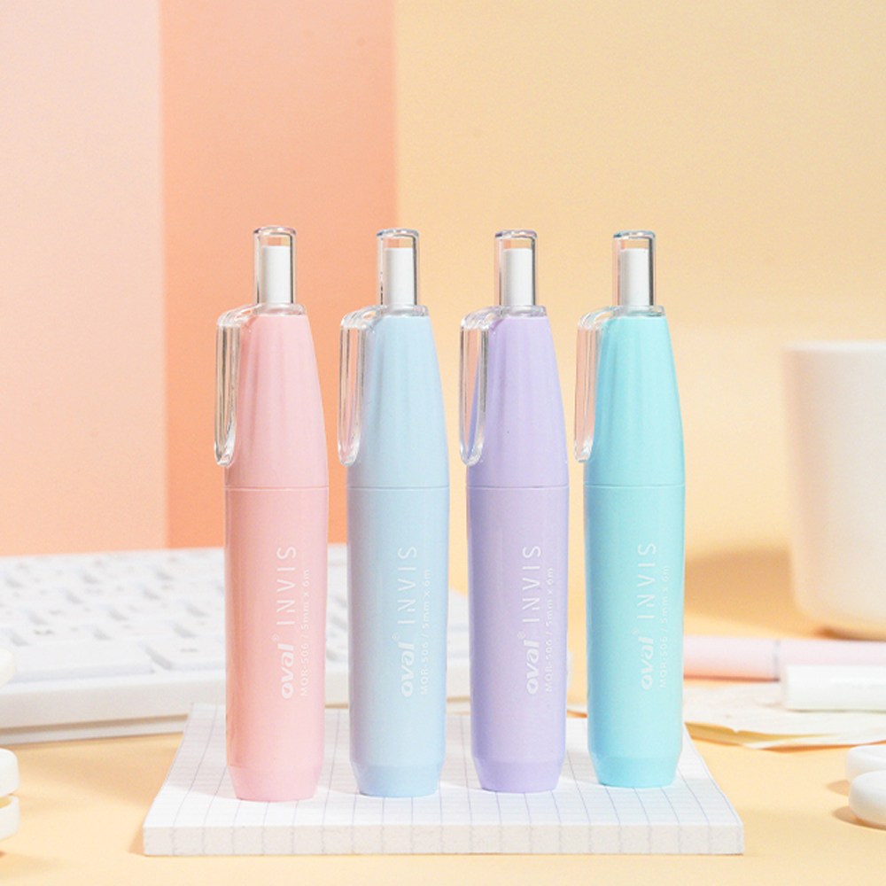 오발 크림색 수정테이프 인비스 시리즈 MQR-506/B (5mm X 6M) 노트식 7,840원