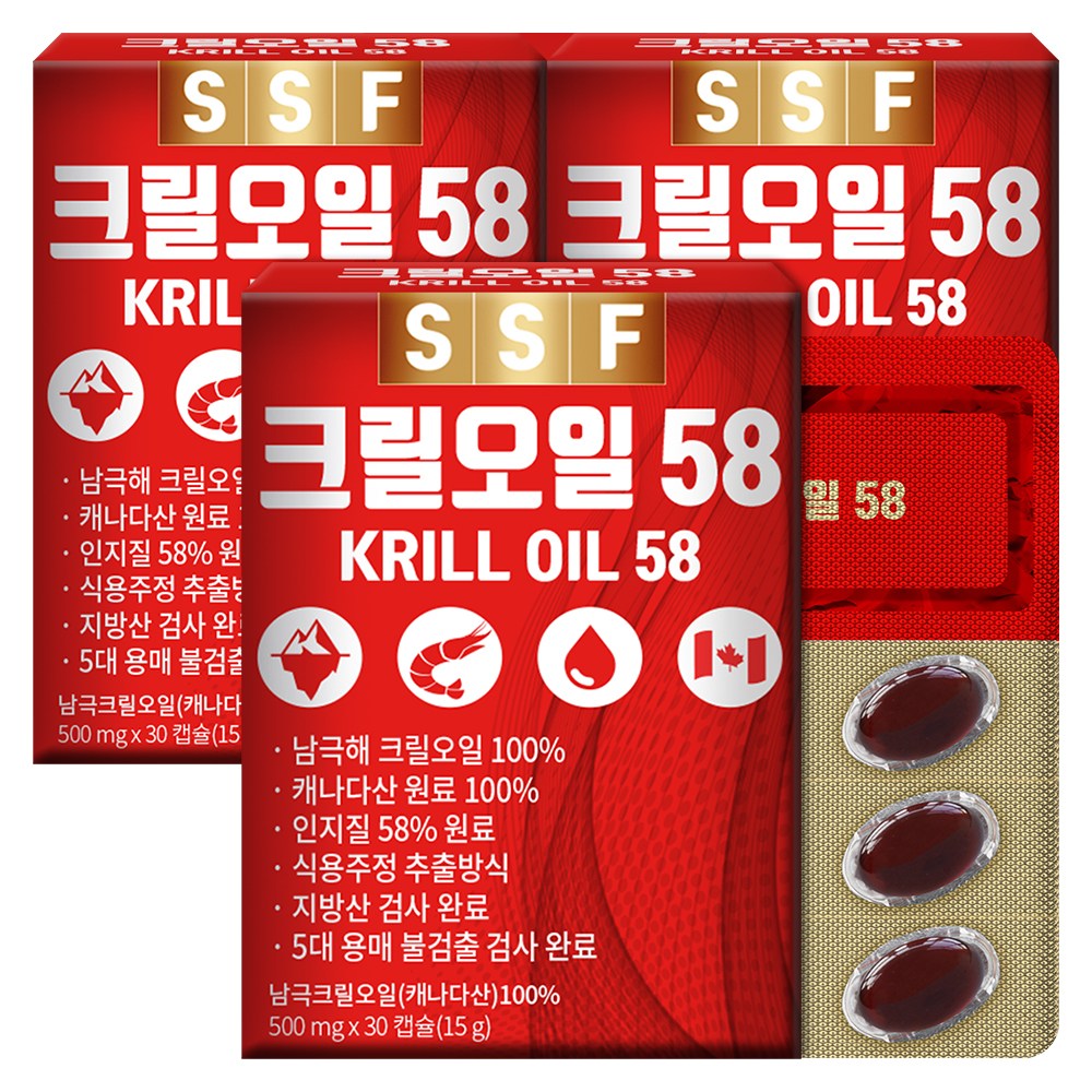 순수식품 크릴오일 인지질58%이상원료 3박스(90캡슐) 크릴오일58 26,120원