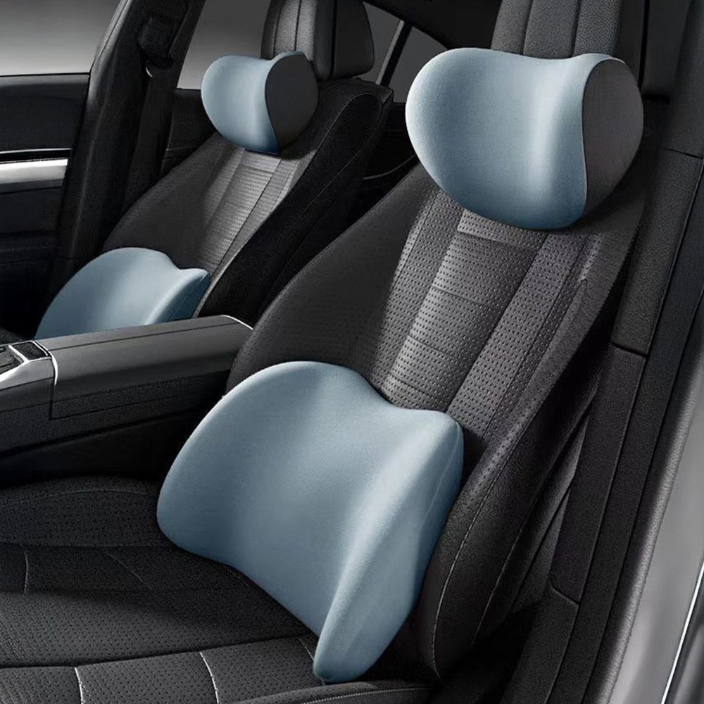 차량용 메모리폼 목허리 지지쿠션 세트 허리쿠션 목쿠션 차량 목받침 목베개 헤드레스트 차량용목쿠션 운전석 목받이쿠션, 1개, 연한 파란색 19,990원