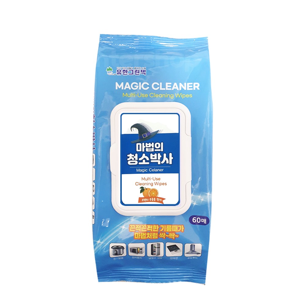 유한그린텍 마법의 청소박사 캡형 60매 1팩 세정 크리너 청소 티슈 4,130원