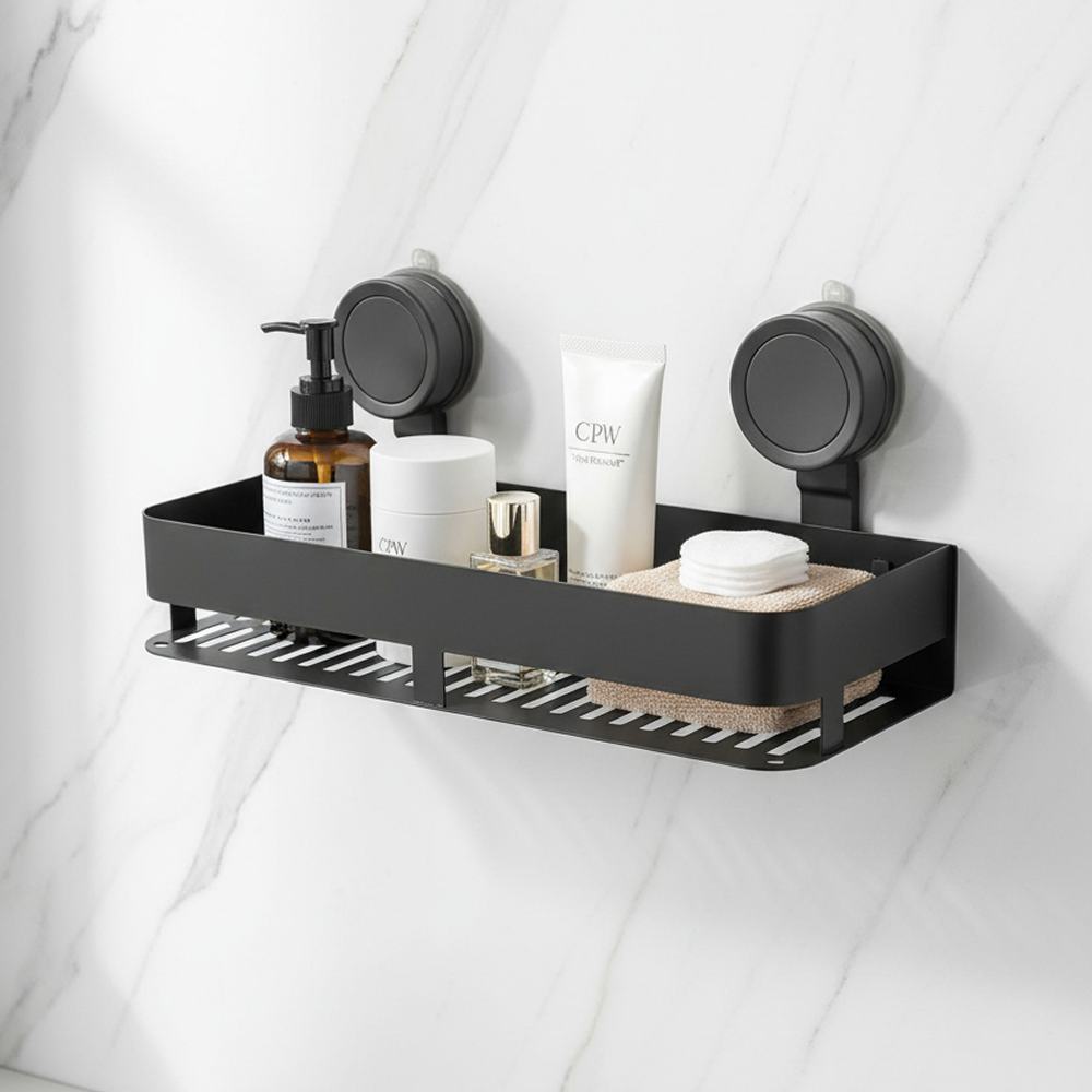 로렌드 초강력 흡착식 무타공 욕실선반, 1개, 다크 그레이 14,100원