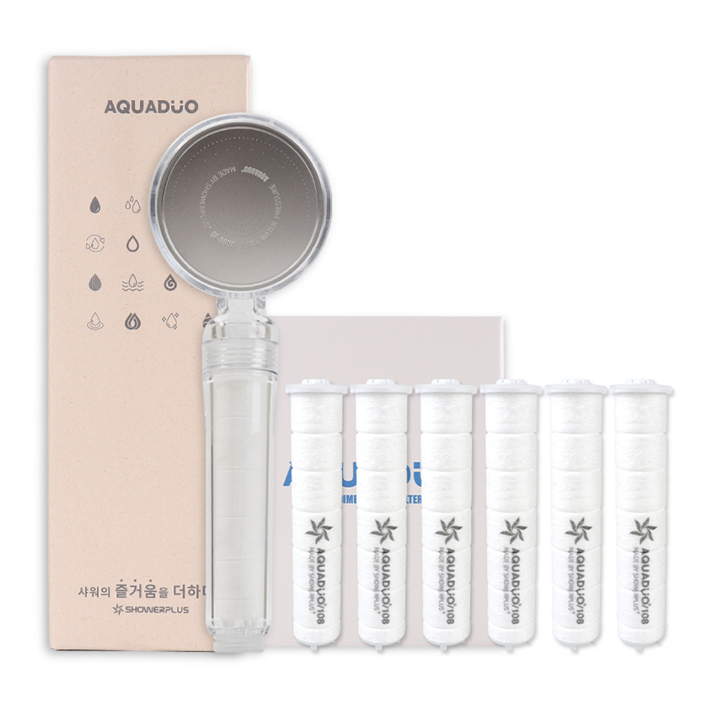 아쿠아듀오 SF-580 필터샤워기 헤드 + 세디먼트 리필 6p 세트, 1개, 클리어 30,000원