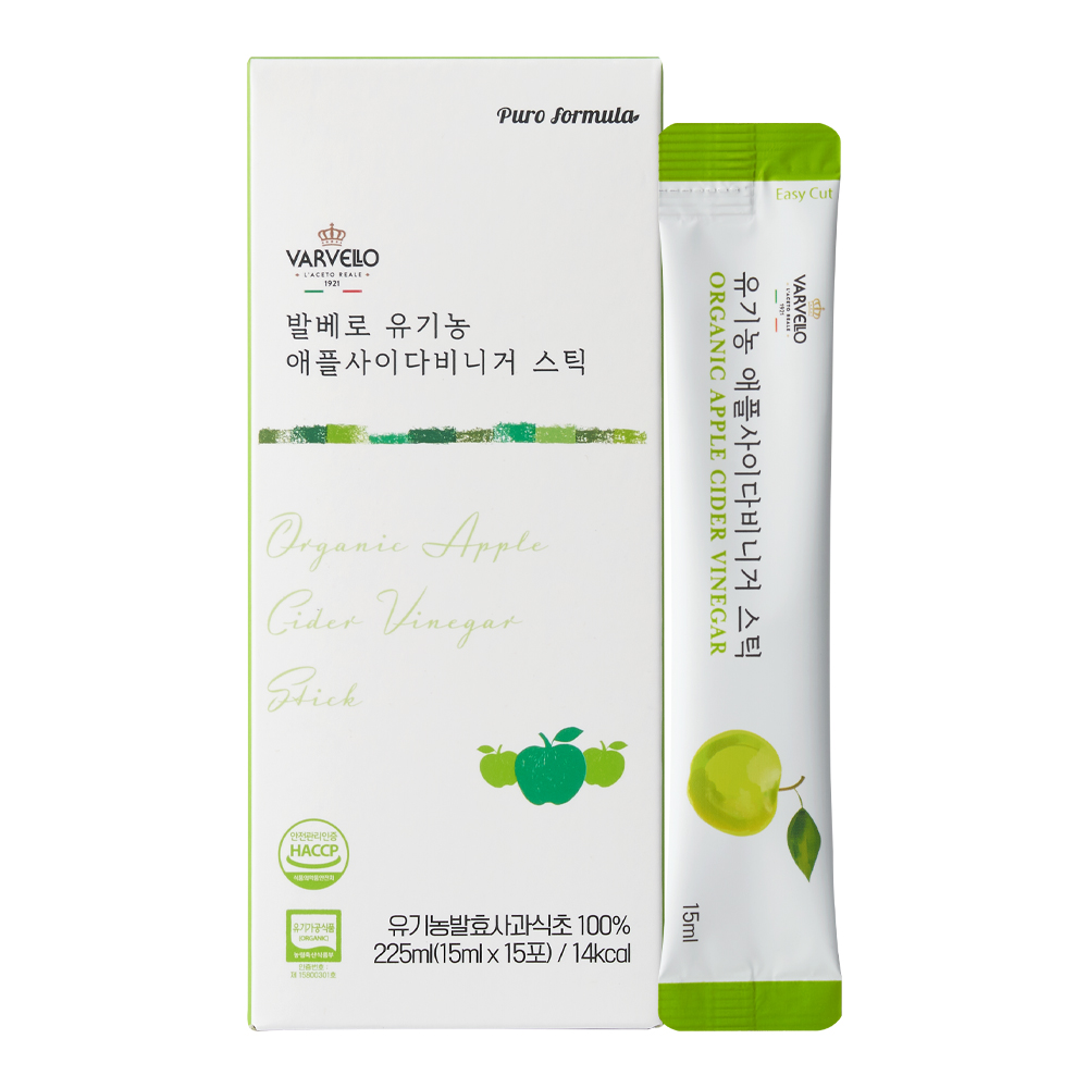 발베로 유기농 애사비 애플사이다비니거 사과 식초 스틱, 15개, 15ml 14,700원