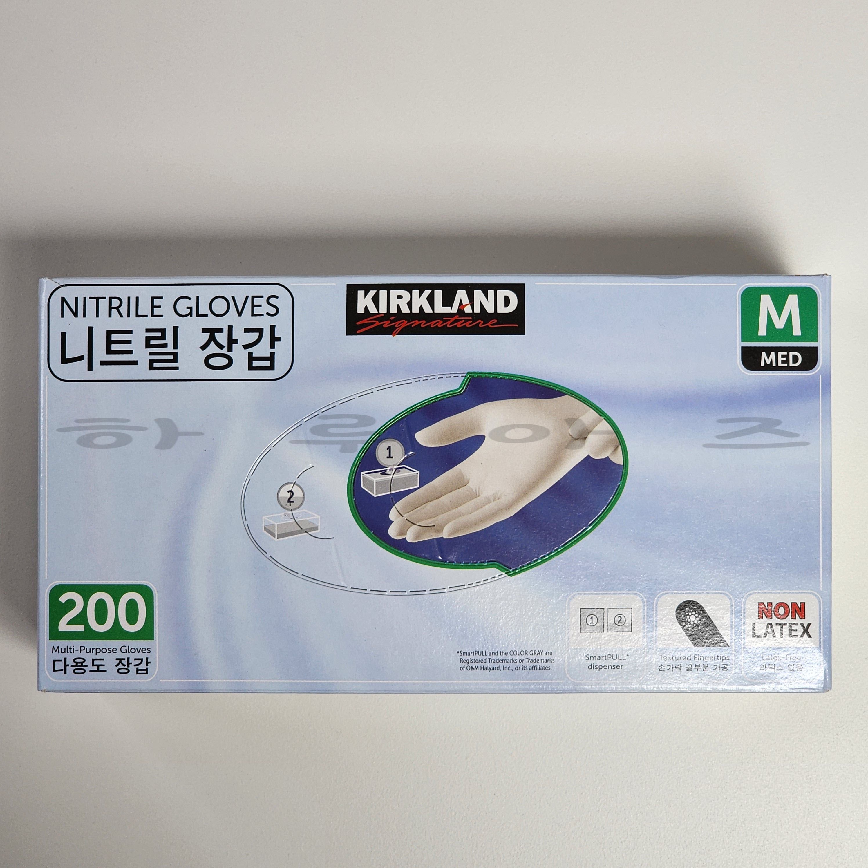 하루아즈 코스트코 커클랜드 시그니춰 니트릴 장갑 중형 200장 대용량 일회용 두꺼운 다용도 요리용 24,400원