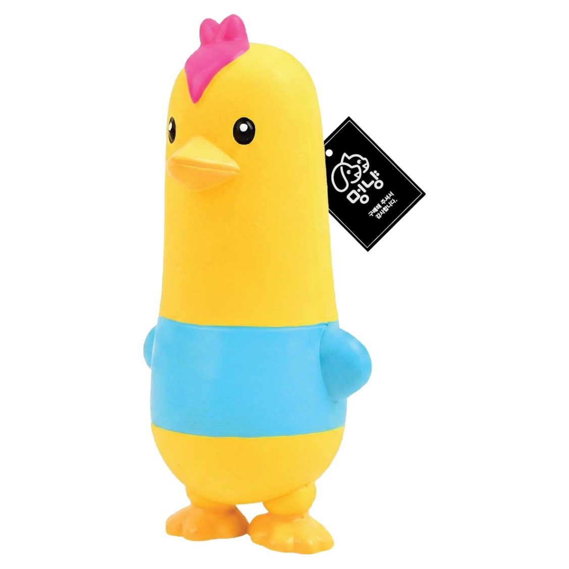 멍냥 강아지 만화 라텍스 삑삑이 장난감 닭, 옐로우, 1개 8,900원