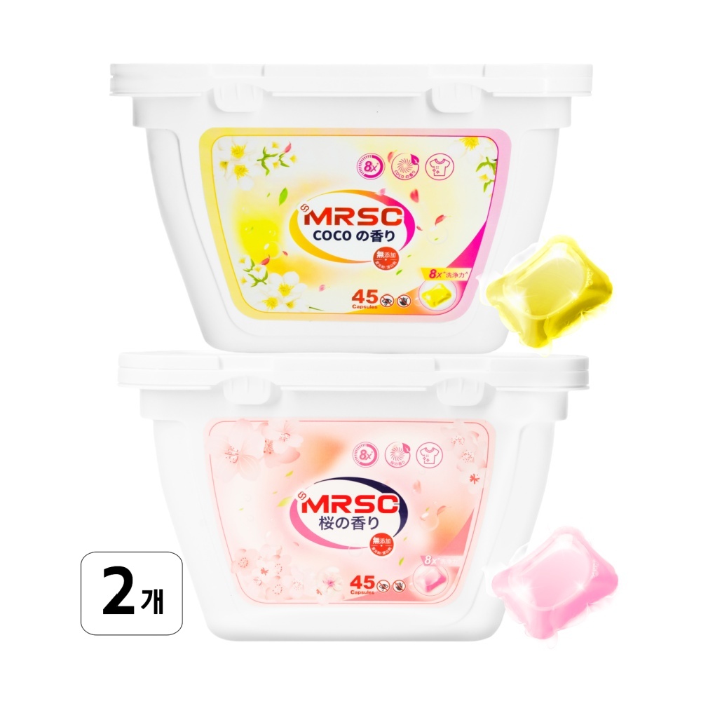 MRSC 울트라클린 초고농축 올인원 캡슐세제 체리블라썸+코코 퍼퓸, 2개, 45개입 21,800원