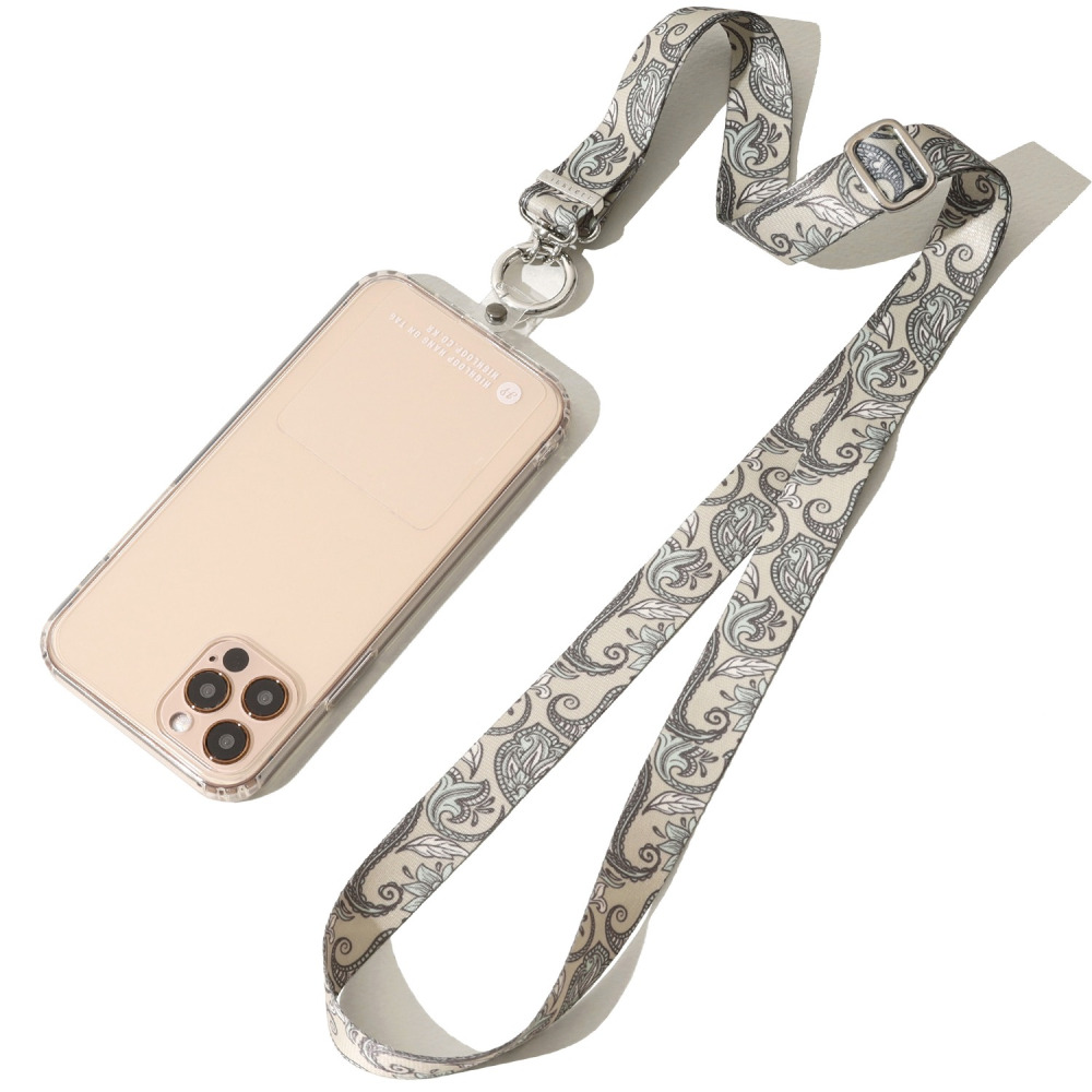 하이루프 핸드폰 스트랩 넥 숄더 목걸이 줄 고리 크로스 랜야드 스트랩, LS28.페이즐리 카키, 1개 18,900원