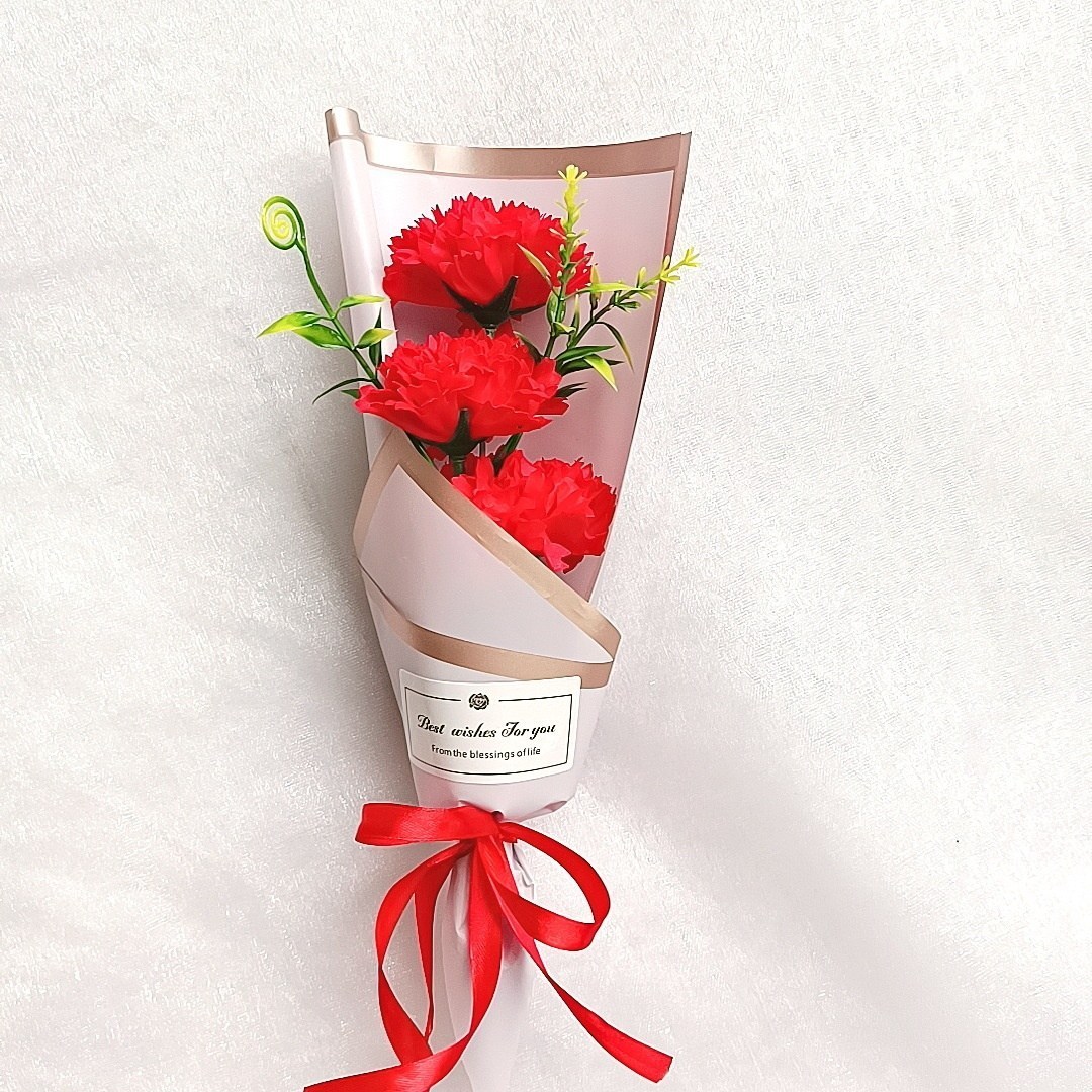 발렌타인 어버이날 스승의날 비누 꽃다발 선물 카네이션 장미, 2개, 카네이션 9,880원