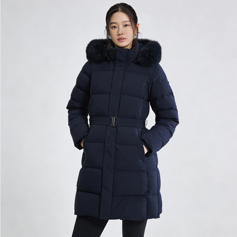 정품 매장 K2 여성 구스다운 시그니처 앨리스 W 허벅지 기장 풍성 폭스퍼 롱패딩 25FW 258,610원