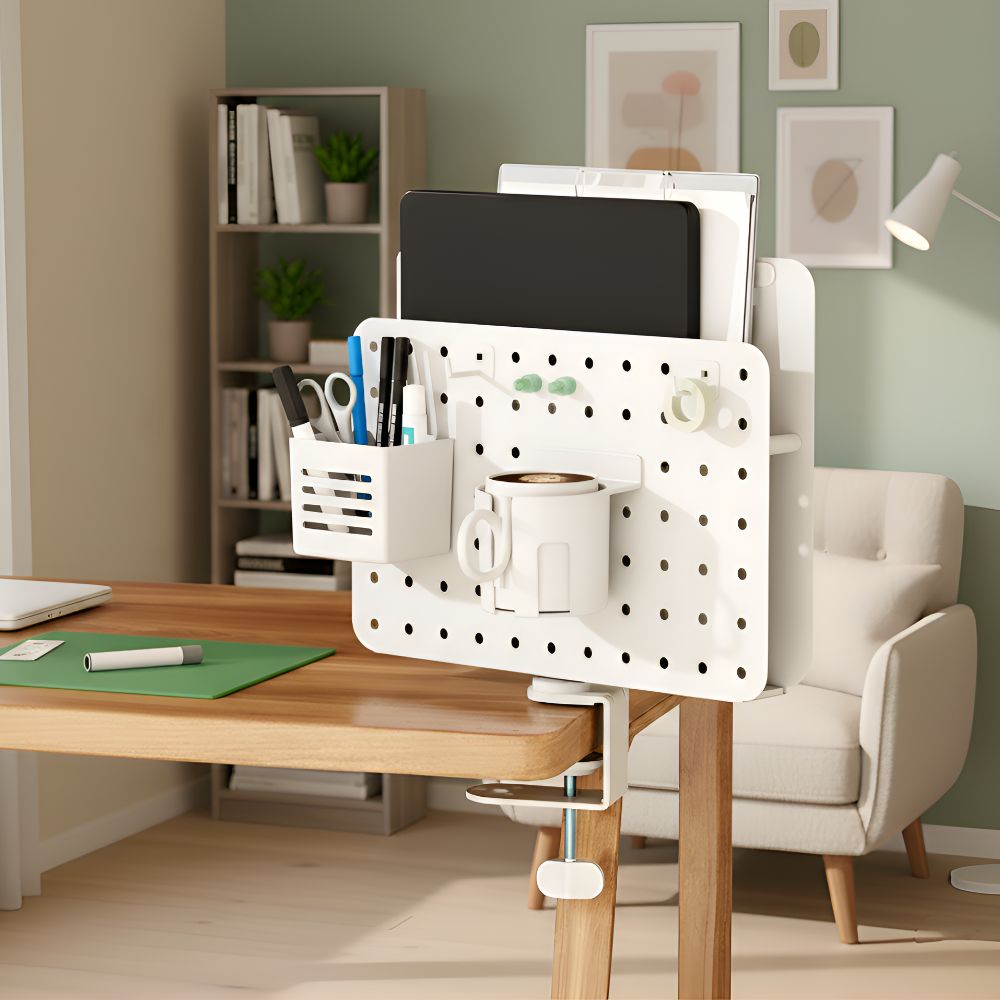 BEARDREAM 3in1 회전식 책상 타공판 무타공 파티션 악세서리, 화이트 60,000원