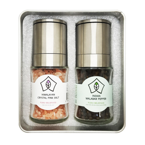 푸리오 히말라야 핑크솔트 80g+통후추 35g 세라믹 그라인더 선물세트, 115g, 1세트 23,000원