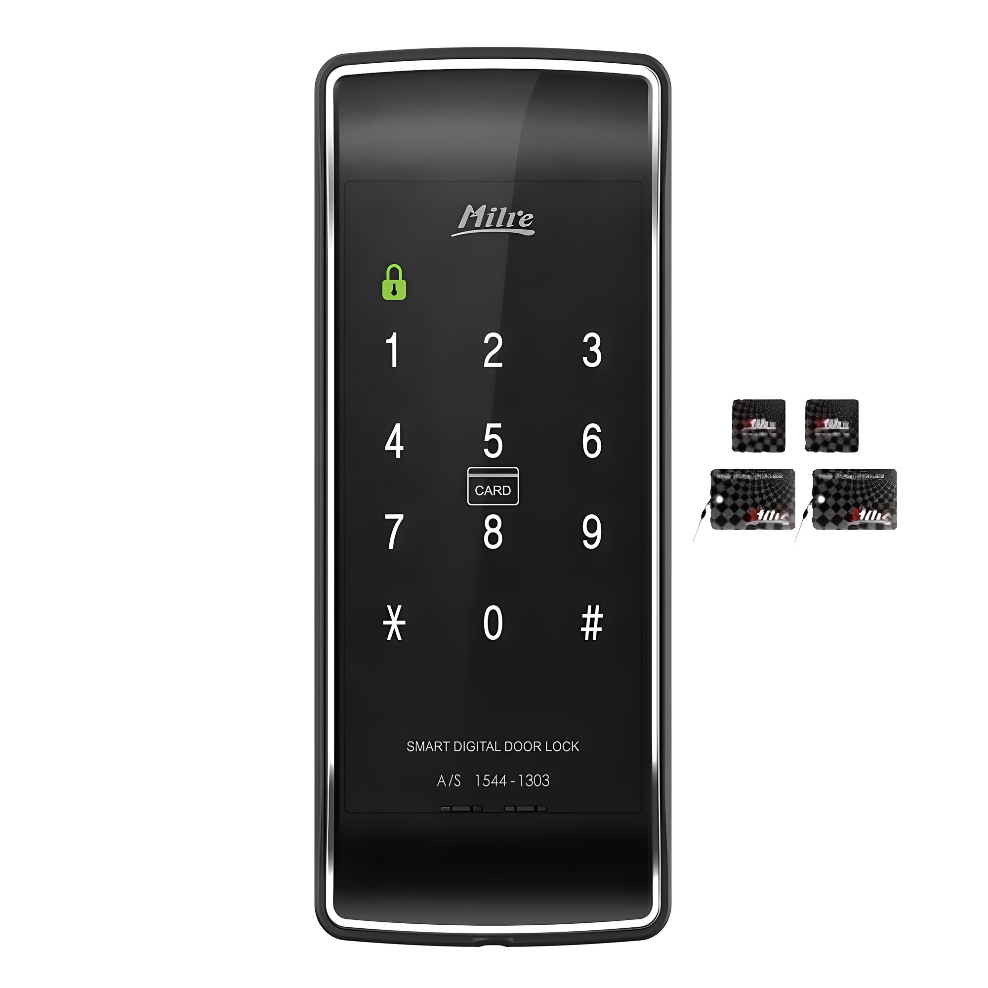 밀레시스텍 현관문 디지털 보조키 손잡이 없음 도어락 MI-450S + 스마트 태그키 2p + 모바일 태그키 2p 59,500원