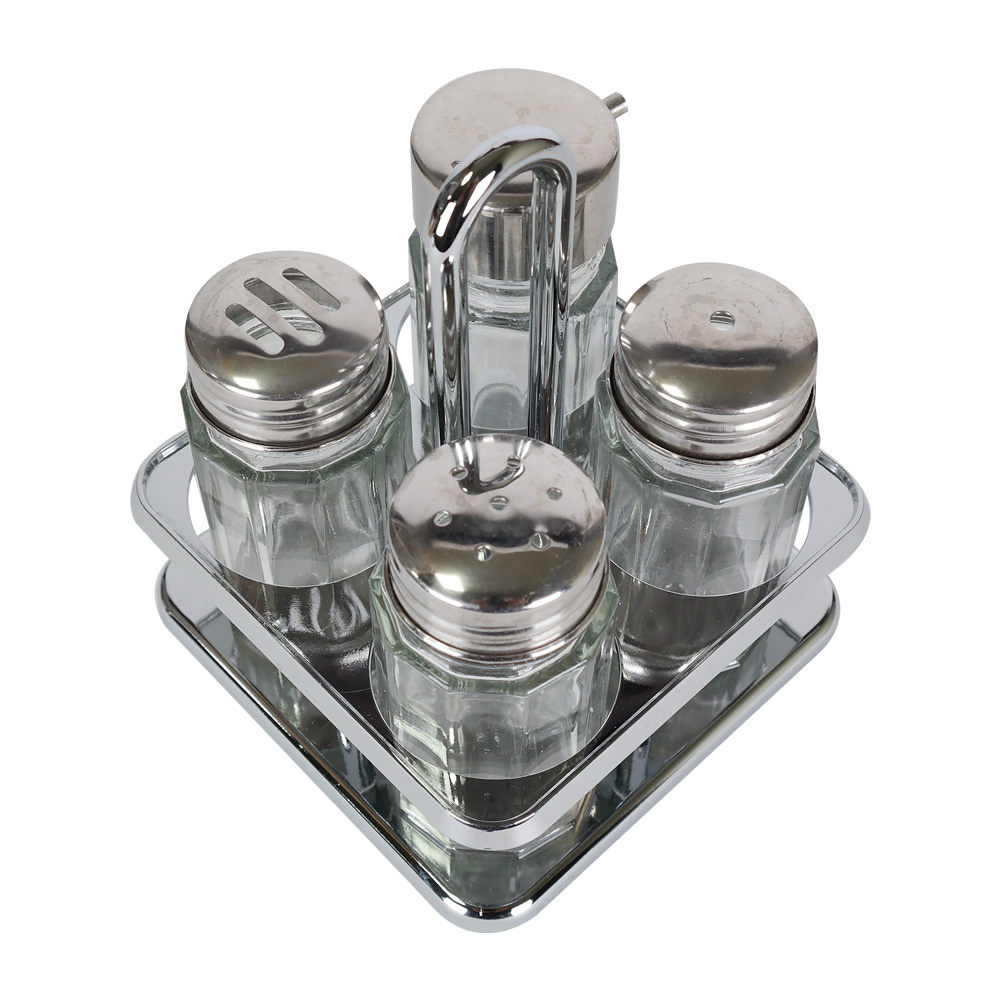 SJ 양념통세트 4P 업소용 유리 간장병 조미료통 정리 선반 세트 15,400원