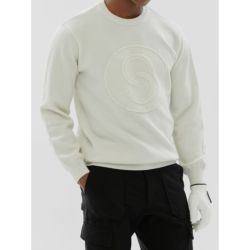 세인트나인 남성 S로고 라운드 긴팔 스웨터 IVORY 114,960원
