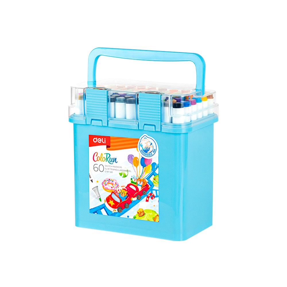 델리 워셔블 수성 슬림 삼각 트윈 마카펜 60색 24,000원