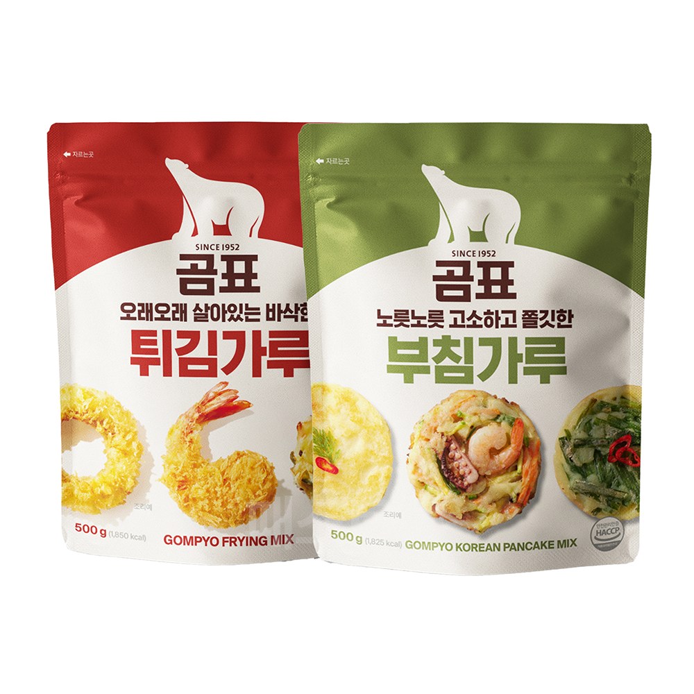 대한제분 곰표 튀김가루 500g + 곰표 부침가루 500g 세트 4,600원