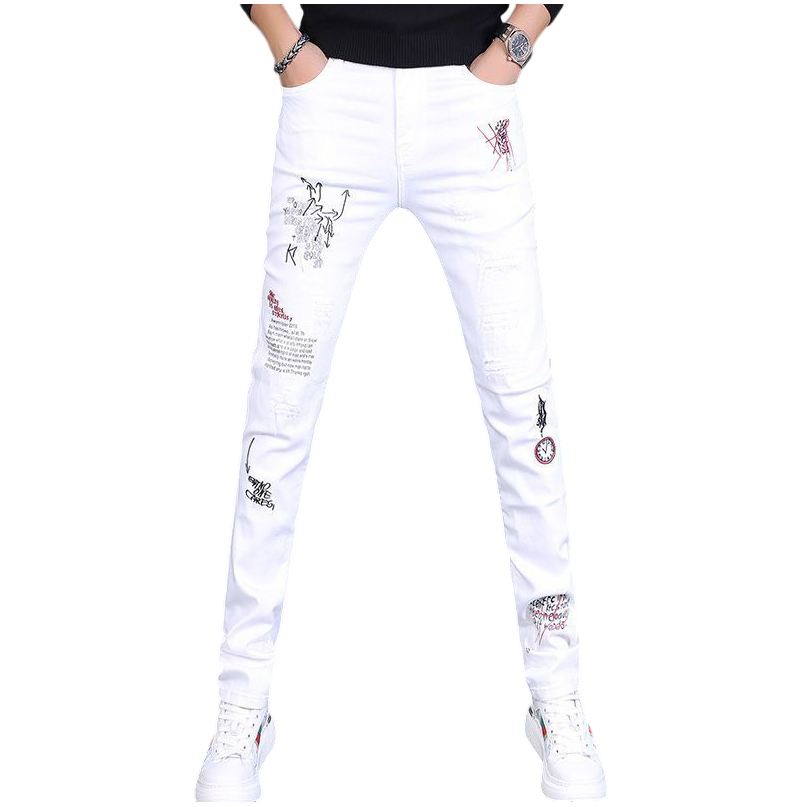 남자 찢청바지 자수 스판 슬림 프린트 청바지2P 뉴타임즈 C529M114 28,800원