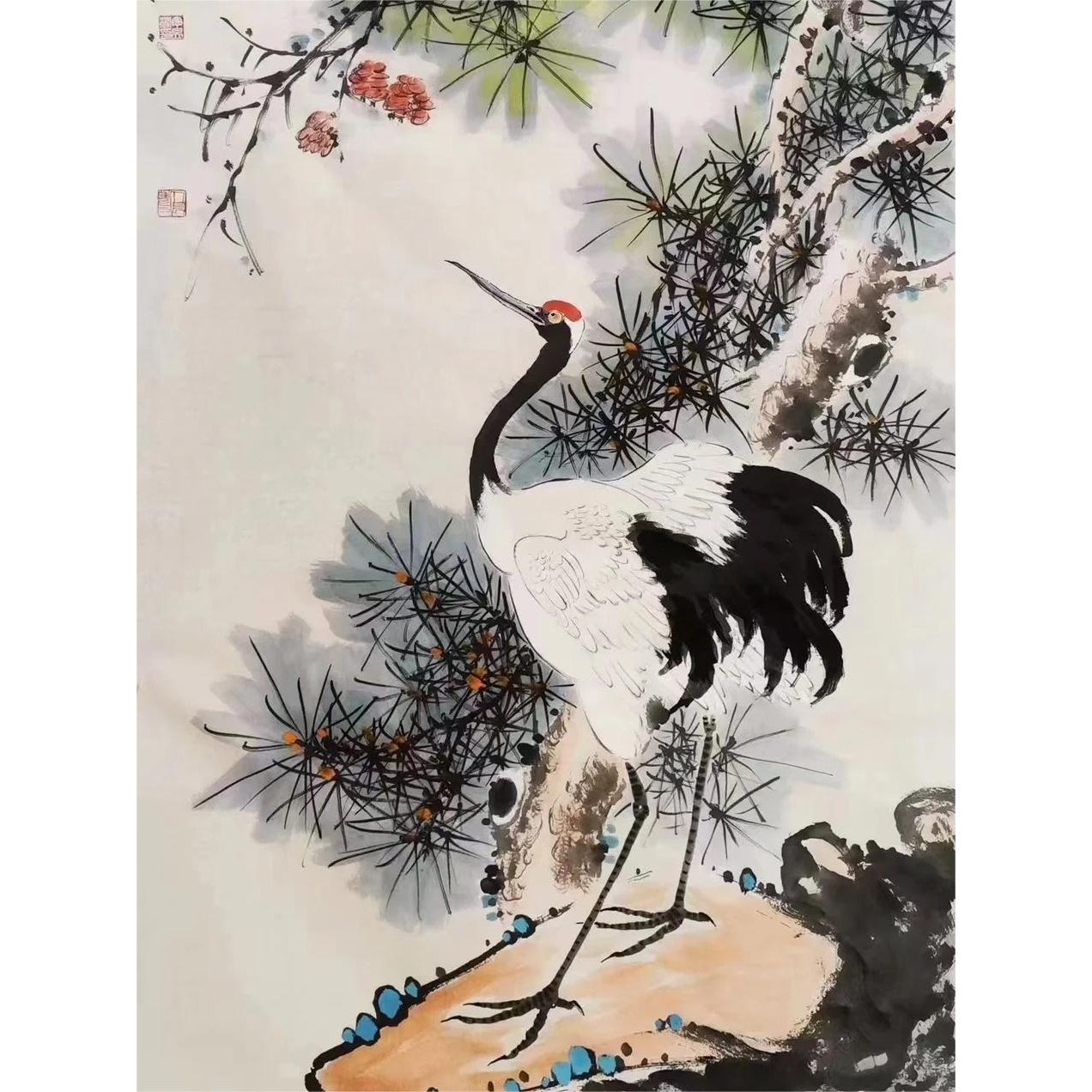 두루미 부귀장수도 물감 붓 DIY키트 모란꽃 대나무 폭포수 선학 동양화 유화그리기 재물복 건강 명화그리기 풍수지리 홈 인테리어 개업 선물 25,990원