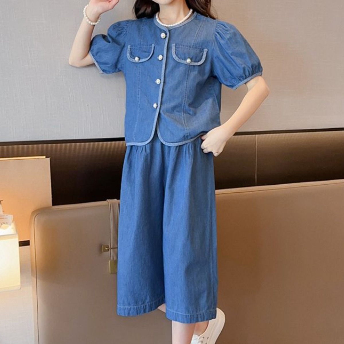 해피유통어린이 패셔너블 청재킷 투피스, 심플한 캐주얼 세트14세 이상 XG03 35,280원