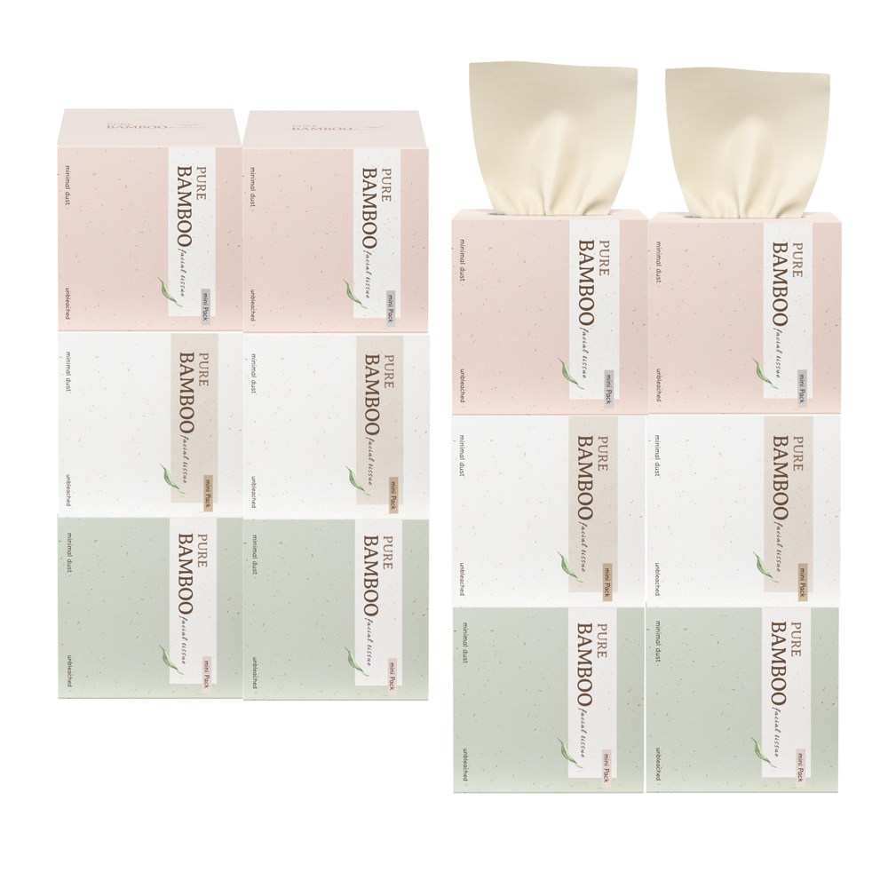 휴홈 무표백 퓨어 뱀부 티슈 미니, 12개, 230매 19,300원