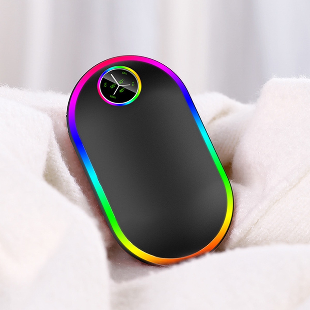 위드제이앤엠 충전식 휴대용 손난로 보조배터리 레인보우 미니 전기 손난로 최대 10시간 사용 핸드워머 전기핫팩 10000mAh 31,900원