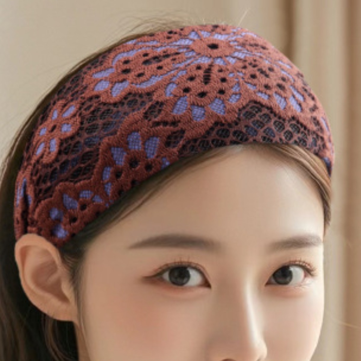 소우샵 이중 레이스 앞머리 커버 머리띠 넓은 헤어밴드 15,800원
