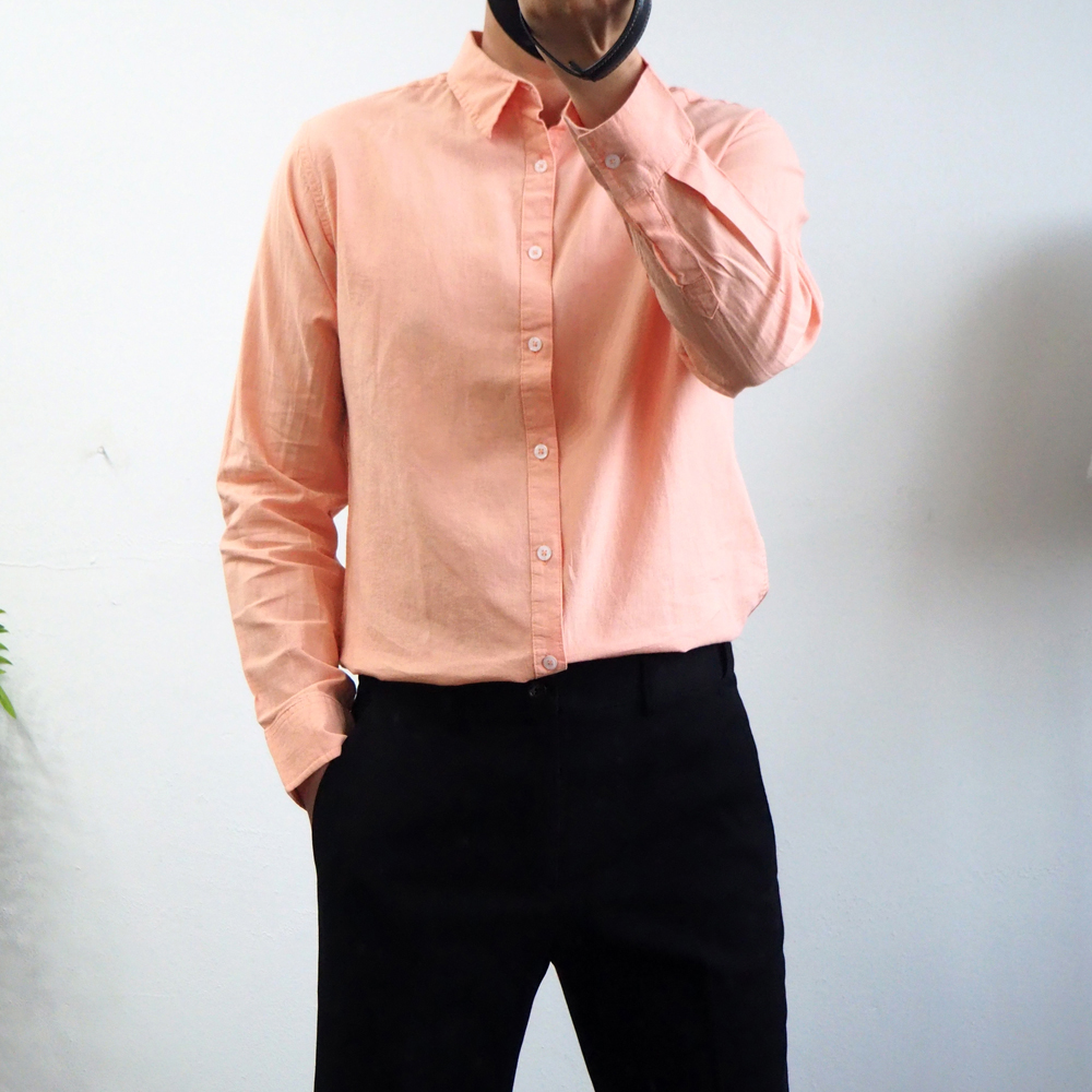 엘엑스티 남성용 프리미엄 캐주얼 면 린넨 기본핏 긴팔 셔츠 9,180원