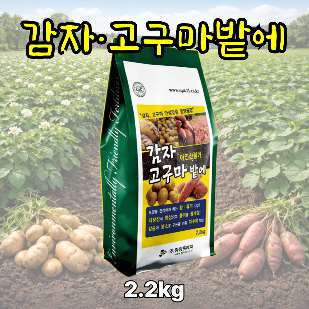 (미량요소비료) 감자, 고구마밭에 - 감자, 고구마 안성맞춤 영양공급 - 정식 또는 파종전 토양처리 제품 - 2.2kg, 2.2kg, 1개 11,110원