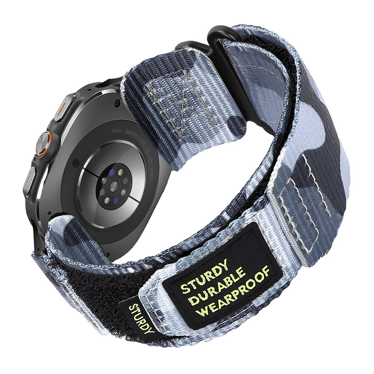 삼성 갤럭시워치 7/8 울트라 2025 호환 나일론 벨크로 스포츠 스트랩 Nylon 밴드 금속 커넥터 47mm, 그레이 카모, 1개 16,900원