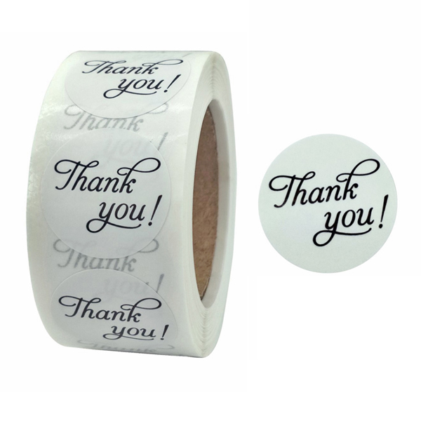 (500p)땡큐 감사 원형 롤스티커 선물포장 25mm - 핸드메이드 답례품 구디백, 1롤, 땡큐화이트 4,900원